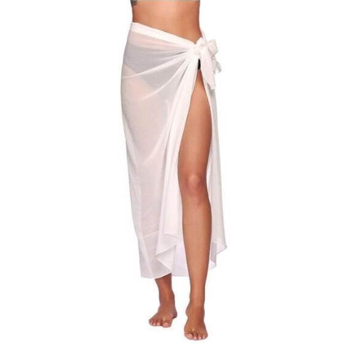 Robe De Plage Cache Maillot De Bain En Mousseline De Soie Pour Femme Bikini Jupes Rondes Charpe