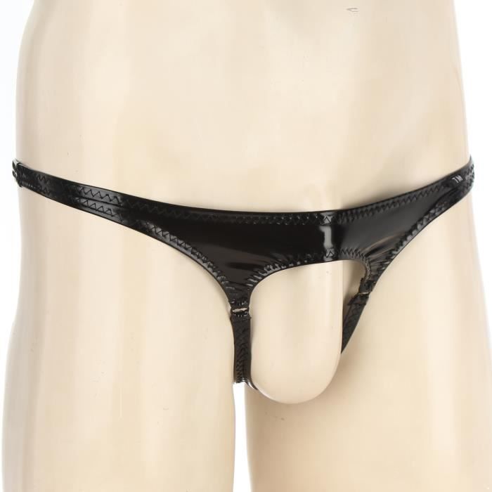 Iixpin Homme String Ouvert Cuir Verni Sexy Bikini Sous V Tement Wetlook