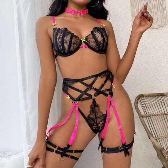 Ensemble De Pi Ces De Lingerie Rotique Pour Femmes En Dentelle