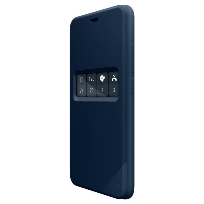 Housse folio fenêtre interactive wiboard original Wiko Upulse Lite - Bleu nuit
