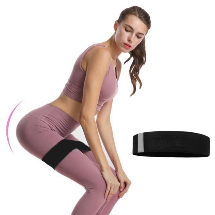 Bande de Résistance 74cm, Bandes Elastique Fitness - Équipement d'Exercices pour Jambes et Fesses, Yoga, Pilates - Noir