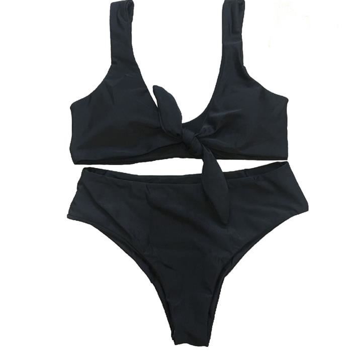 MAILLOT DE BAIN 2 PCS SET BIKINI SUMÉRAL Couleur Solide Push Up Classic