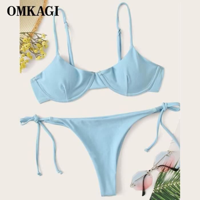 Maillot De Bain Omkagi Maillot De Bain Mini Tanga Bikini Ensemble