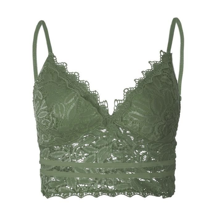 Femmes Plus Size Vest Crop Soutien Gorge Sans Fil Lingerie Sexy V Neck