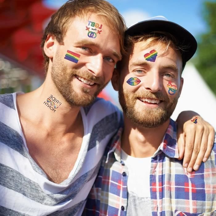 Pièces de LGBT Gay Pride Sticker Tatouages Temporaires Autocollants de Tatouage Arc En Ciel