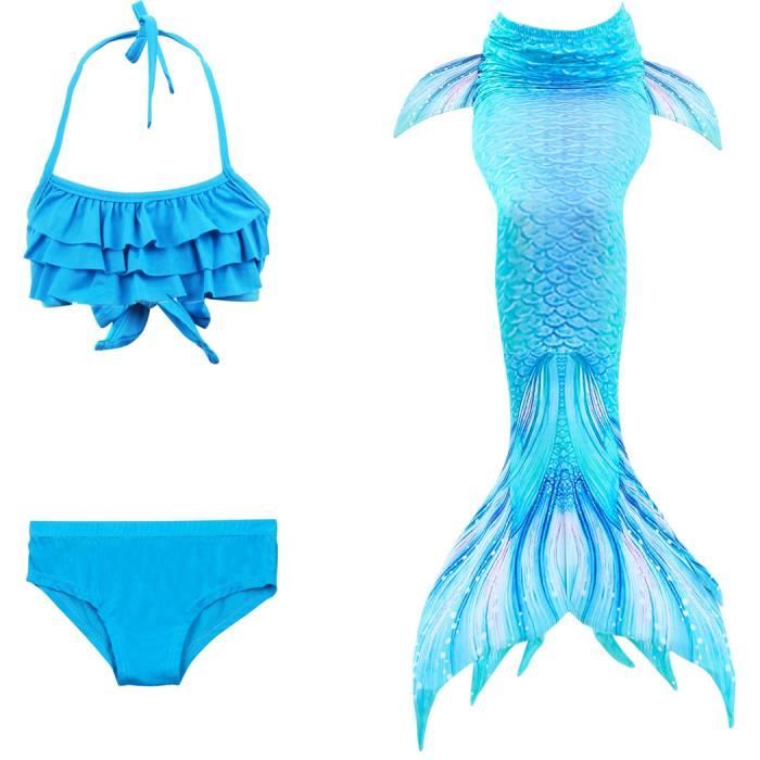 Maillot De Bain Queue De Sir Ne Bikini Mermaid Pi Ces Ensembles Bleu Cdiscount Pr T Porter