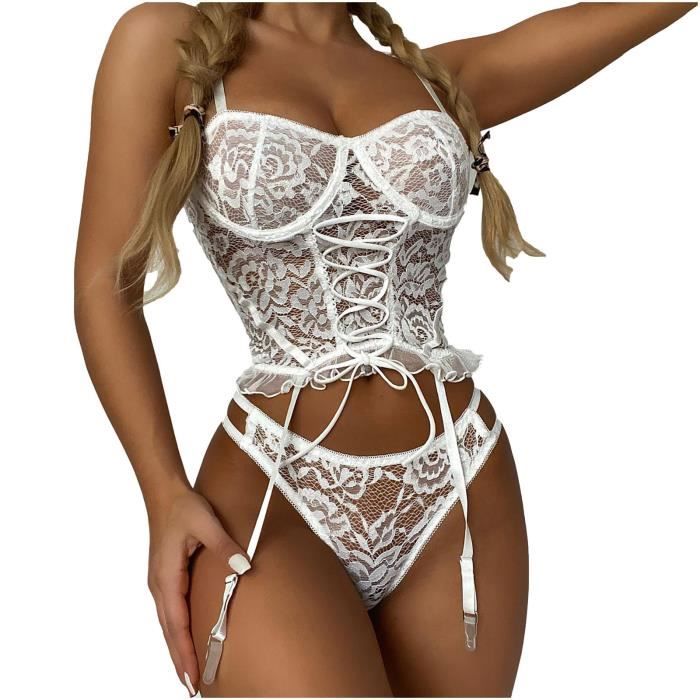 BE lingerie femme Corset Dentelle À Armatures Racy Mousseline Vêtements