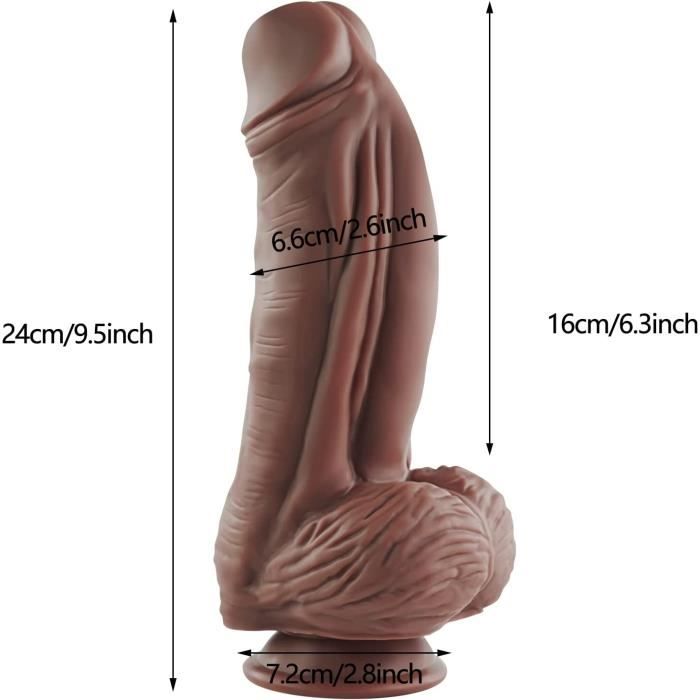 Xxl Godemichet R Alisme Gode Double Couche Dildo En Silicone Souple