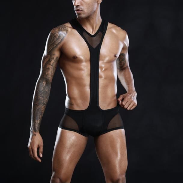 Lingerie Sexy Homme Boxer Noir Couleur Unie Transparent Spaghetti Strap Une Pi Ce Cdiscount