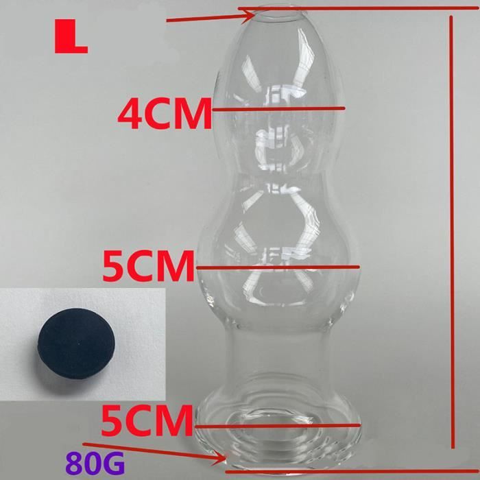 Plug Anal M Le Creux Avec Bouchon En Verre Transparent Tailles Pour