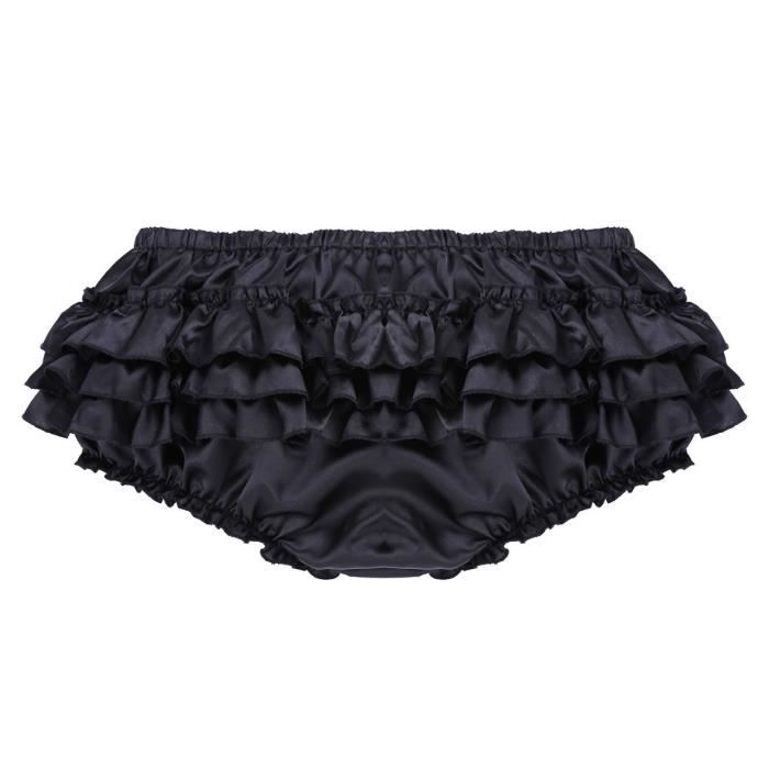Yonghs Homme Sissy Slip Sexy Bloomers Volant Sous V Tement Shorty Gay Jockstrap M Xxl Noir