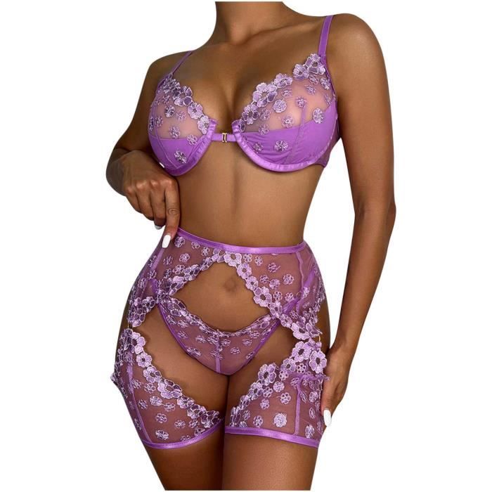 Ensemble de lingerie sexy dames lingerie sexy 3 pièces couture