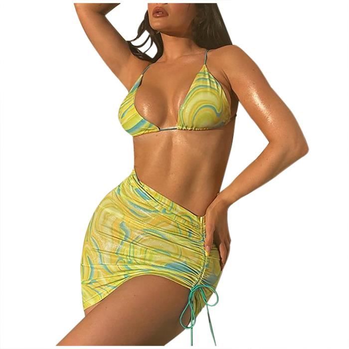 Ensemble De Maillots De Bain Bikini Ajustable Pour Femmes Avec Bandage