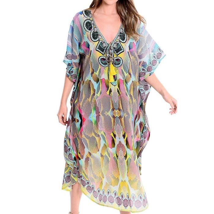 Robe De Plage En Mousseline De Soie Grande Taille Cover Up Pour Bikini 2021 Type CSF 007