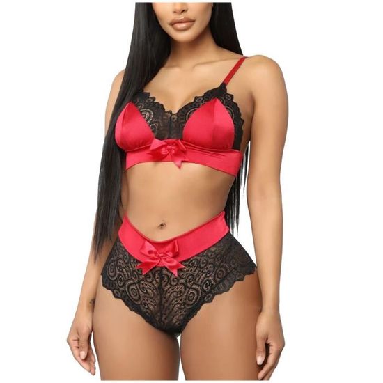 Ensemble Dames Sexy Temptation Lingerie En Dentelle Dentelle Sling Deux Pi Ces Rouge Cdiscount