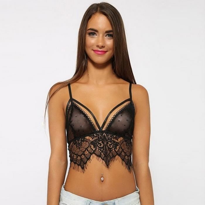 Caraco Soutien Gorge Lingerie Femmes Sexy Crop Top Dentelle Pure