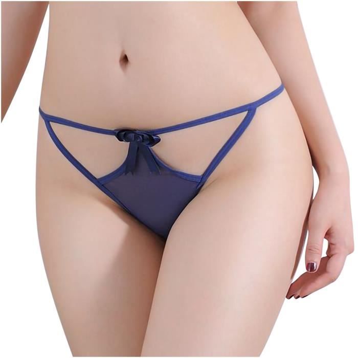 Lukcolor Lingerie Sexy Femme Dentelle String Ouvert Culotte G Pantalon