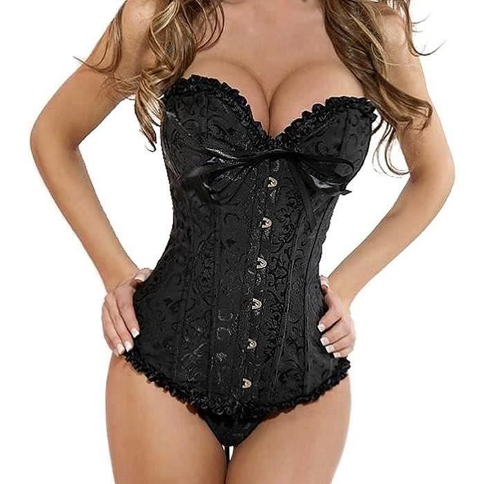 Sexy Femme Corset Broderie Burlesque Lingerie Serre Taille Gu Pi Re