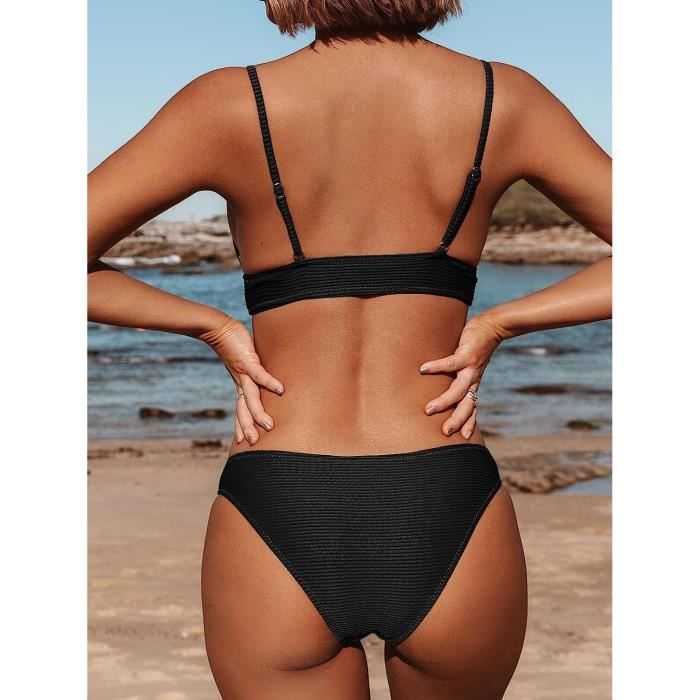 Maillot De Bain Femme Baie Confortable Bikini La Age Marque Inconnue Noir Noir Cdiscount