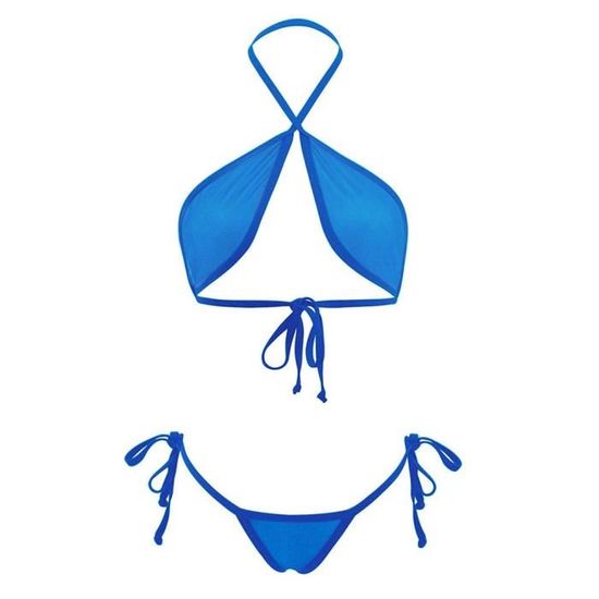 Femmes Remorquage Pi Ce Maillot De Bain Coupe Haute Dos Nu Bikini Ensemble Maillots De Bain