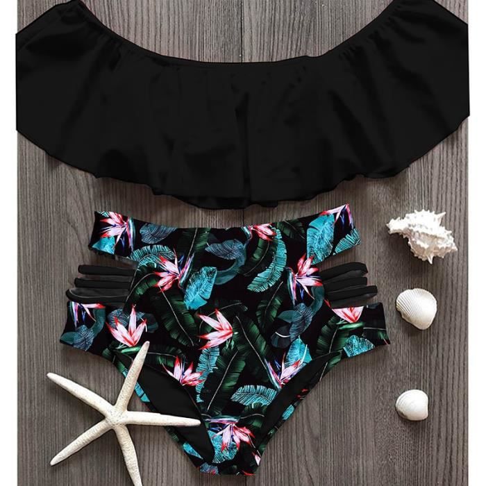 Maillot De Bain Sexy Bikini En Ensemble Taille Haute Maillots De