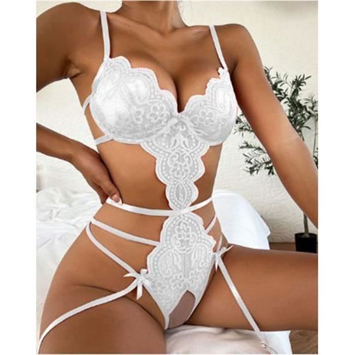 Sexy Dentelle Dos Nu Combinaison Sexy Lingerie Blanc Blanc Cdiscount Pr T Porter