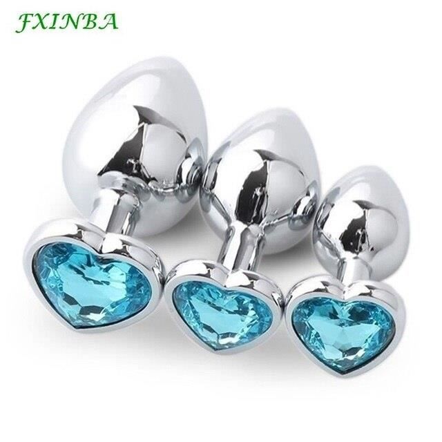 Plug Size Sml Light Blue Godemichet Anal En Acier Inoxydable Pour
