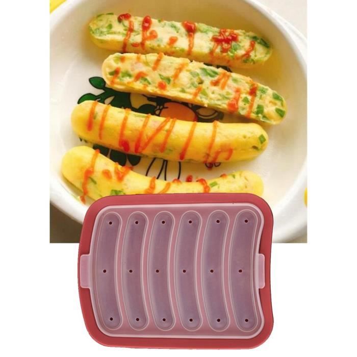 Moule en Silicone Anti-adhérent Moule à Saucisse DIY Fait Maison Jambon Hot-dog rouge