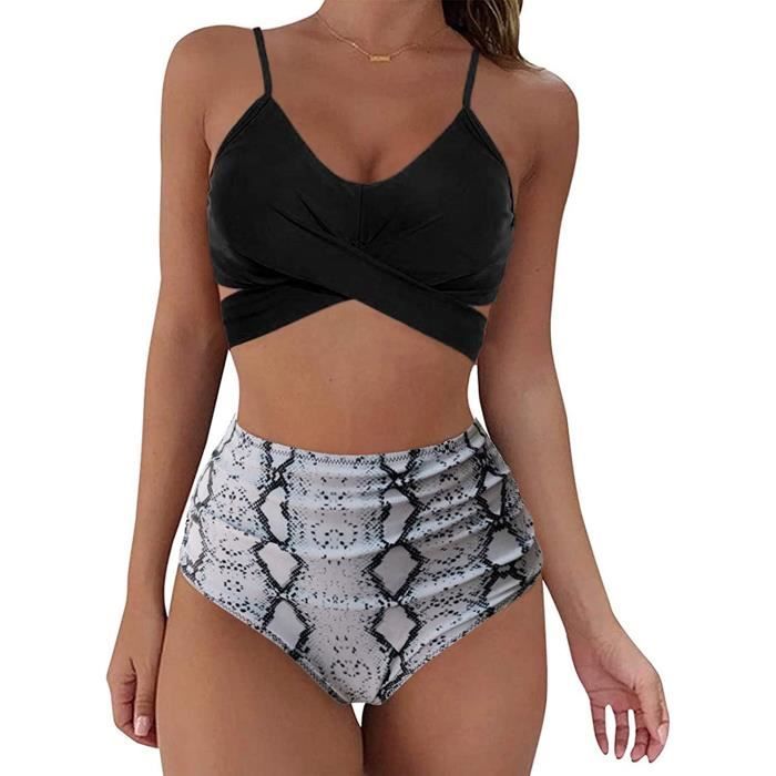Maillots De Bain Femme Deux Pi Ces Halter Avant Croix D Sign Bikini Top