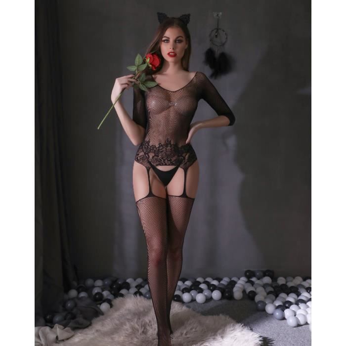 Lingerie érotique sexy et séduisante combinaison jacquard érotique à
