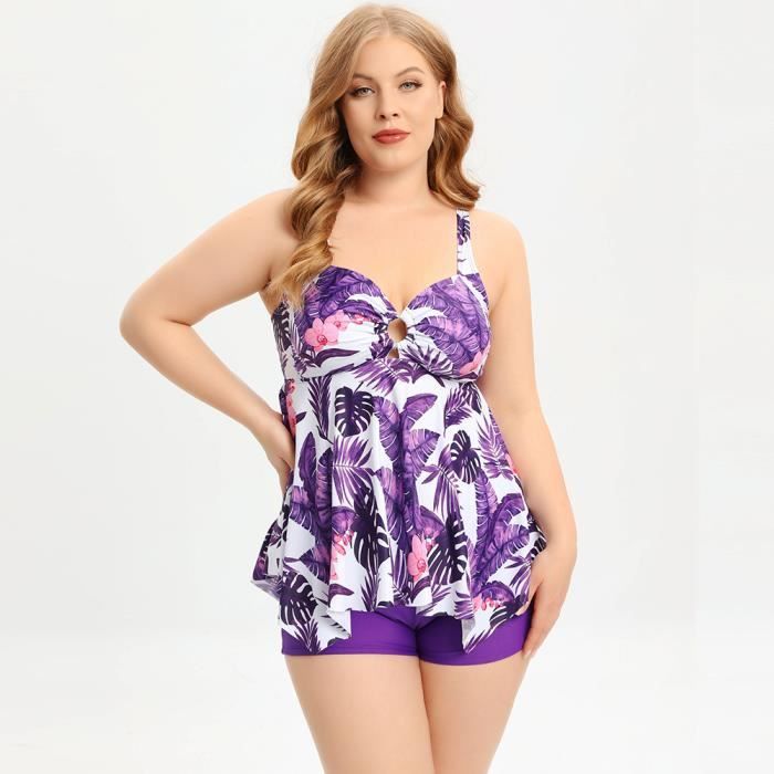 Maillot De Bain Pi Ces Grande Taille Pour Femmes Bikini Beachwear Violet Violet Cdiscount