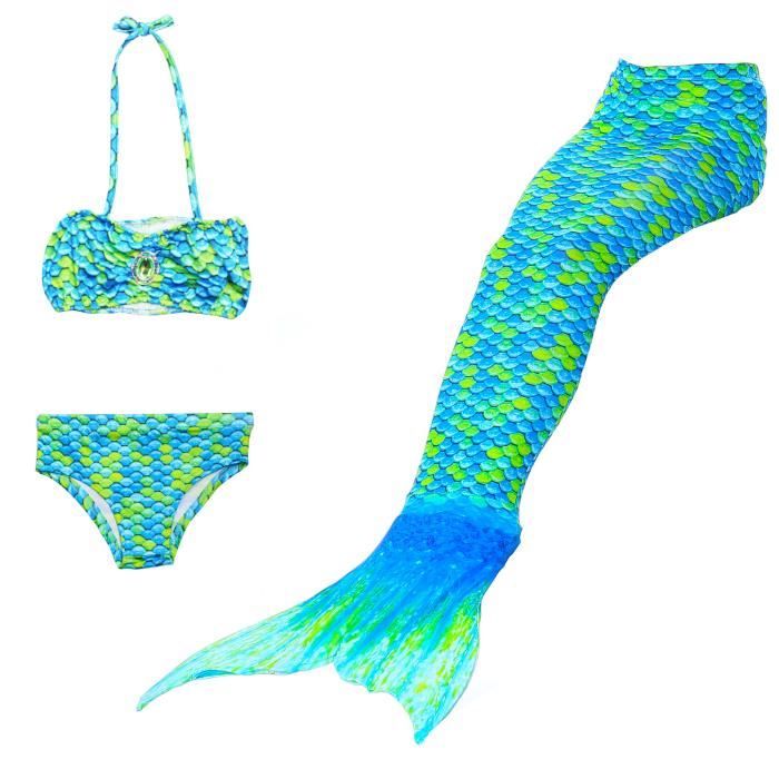 Maillot De Bain Queue De Sir Ne Bikini Mermaid Pi Ces Ensembles Bleu Cdiscount Pr T Porter