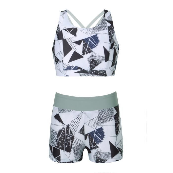 IEFIEL Bikini Été Maillot de Bains Fille Deux Pieces Ensemble Short