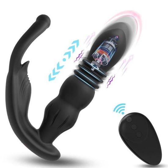 A without box Vibromasseur Anal télescopique sans fil pour homme Plug
