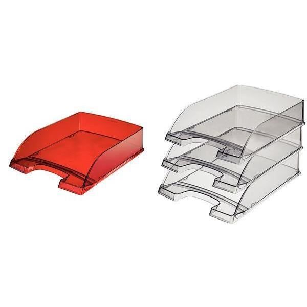 5 x bac à courrier Plus Transparent, A4, gris tra