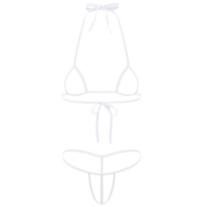 Pi Ces Femmes Rotique Micro Vider Bikini Ensemble De Lingerie Licou