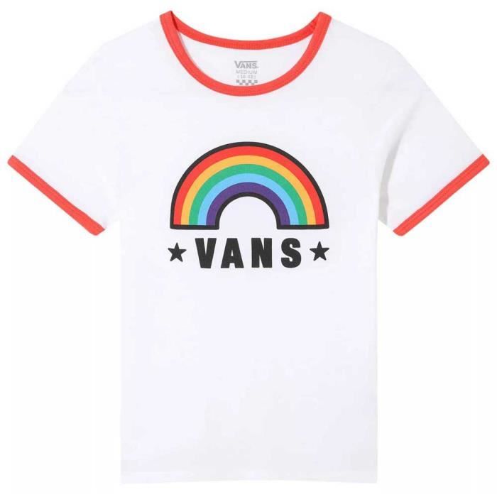 Vêtements fille T-Shirts Vans Rainbow Patch