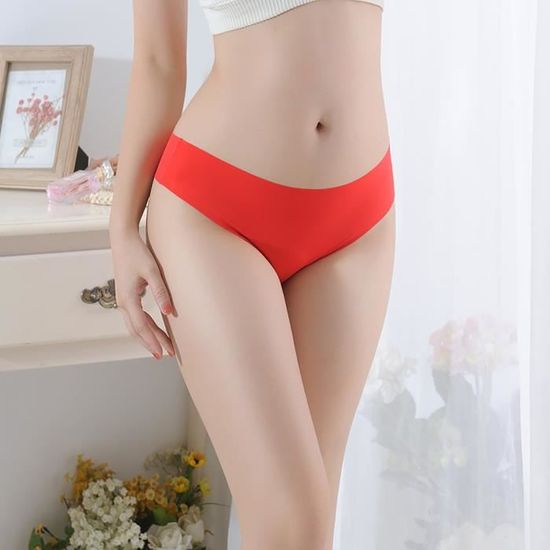 Lingerie Sexy Pour Femmes Couleur Unie Slips Sans Couture Culottes