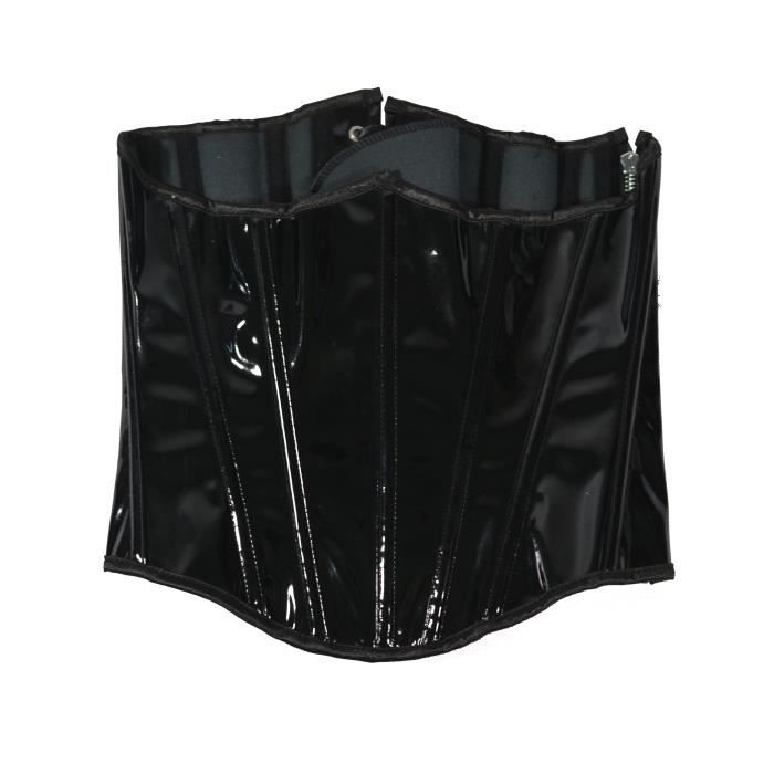 Corset en PVC Noir Sexy Lingerie Basque Steampunk Entraîneur de Taille en Cuir Femme Blanc