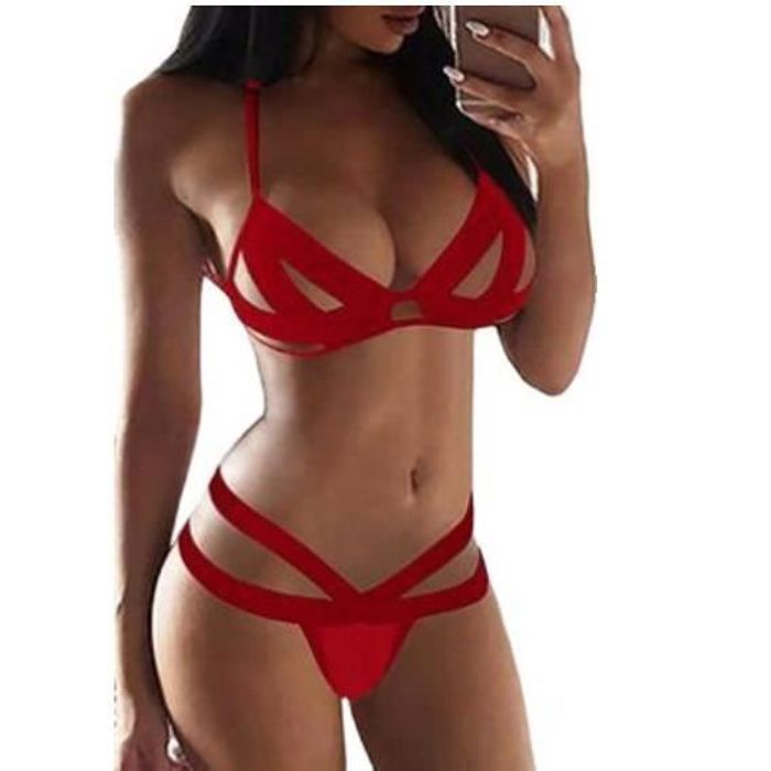 Pi Ces Femmes Ensemble De Lingerie Sexy Soutien Gorge Et Culotte En