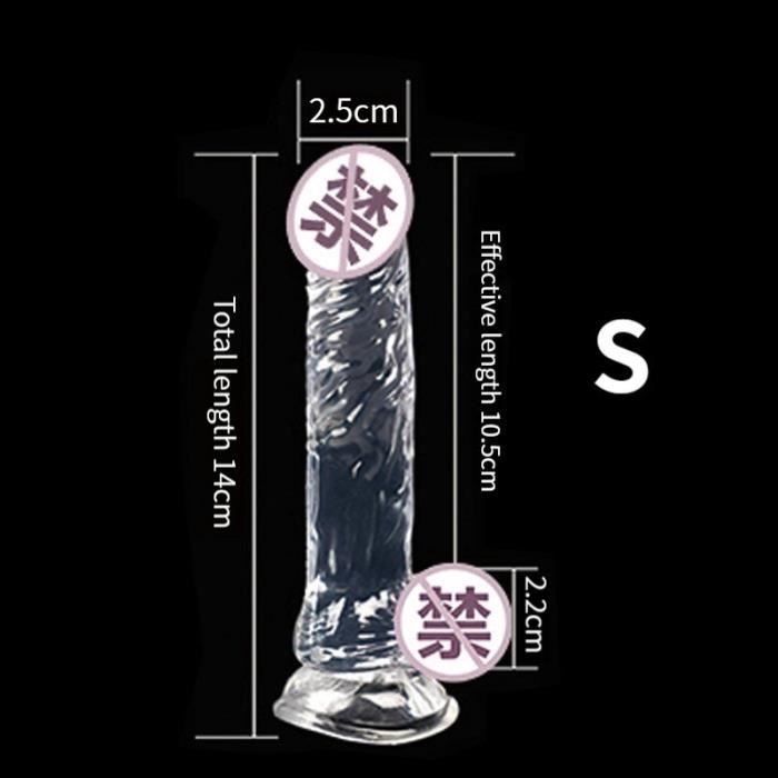 Transparent S Godemichet anal réaliste avec ventouse pour hommes et
