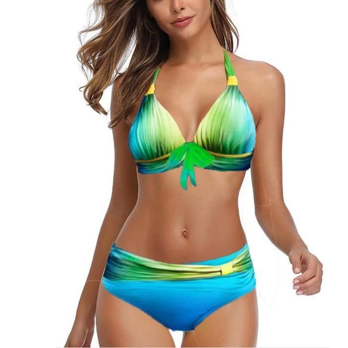 Maillot De Bain S Xl Grande Taille N On Ray Bikini Ensemble Push Up
