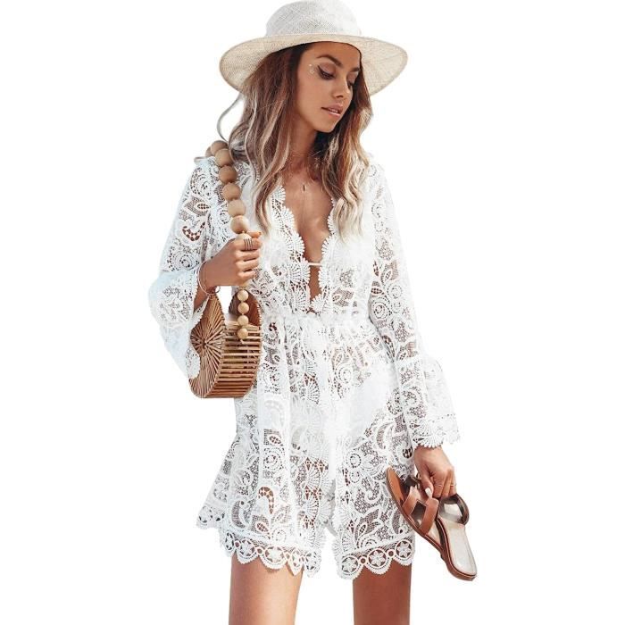 Robe De Plage Femme Ete Pareo Sarong Cache Maillots Boheme Robe Cache Maillot De Bain Bikini