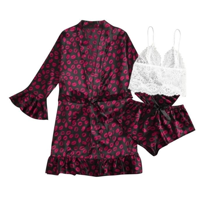 Satin Soie Pyjamas Femmes Chemise De Nuit Lingerie Robes Sous V Tements V Tements De Nuit Sexy
