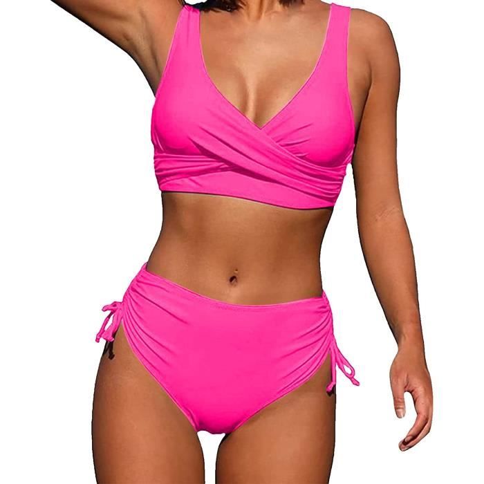 MAILLOT DE BAIN BODY Femme Bikini Torsadé Taille Haute Ensemble Bikini