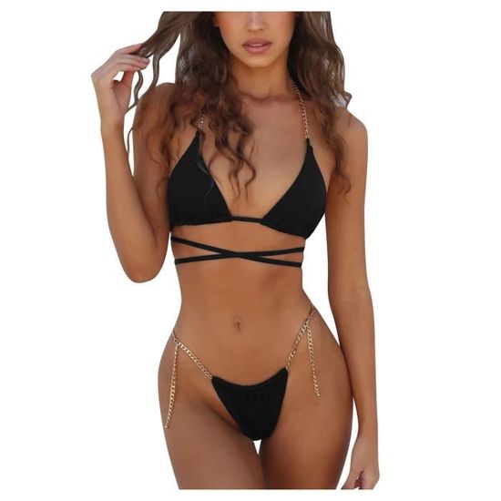 Maillot De Bain Ensemble Bikini En Dentelle Solide Femmes Push Up