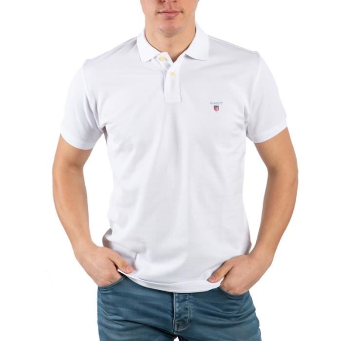 Gant Homme Polo Manche Courte Blanc