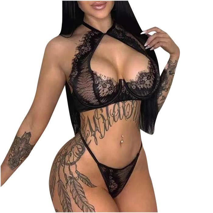 Pi Ces Dentelle Sexy Femmes Tentation Nuisette Lingerie Sous