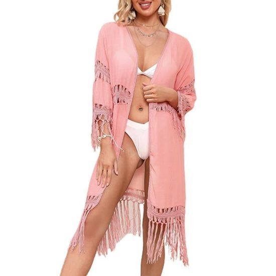 Bloomer Cache Couche Bikini Cover Up Hollow Out Tassels Dames Robe De
