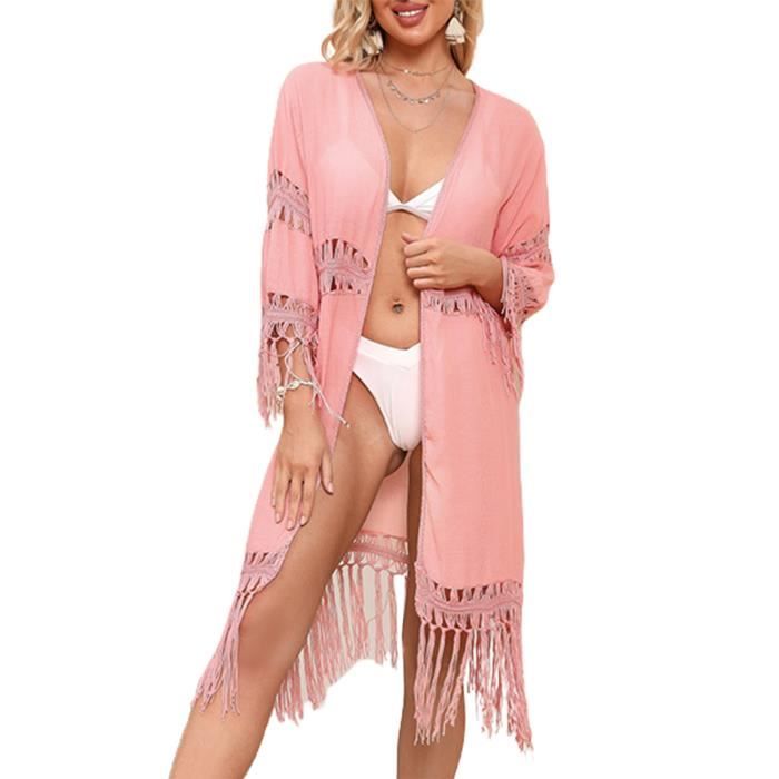 Bloomer Cache Couche Bikini Cover Up Hollow Out Tassels Dames Robe De